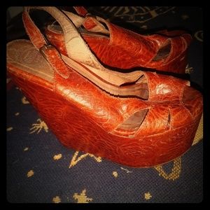 Jeffrey Campbell super stacked embossed leather we